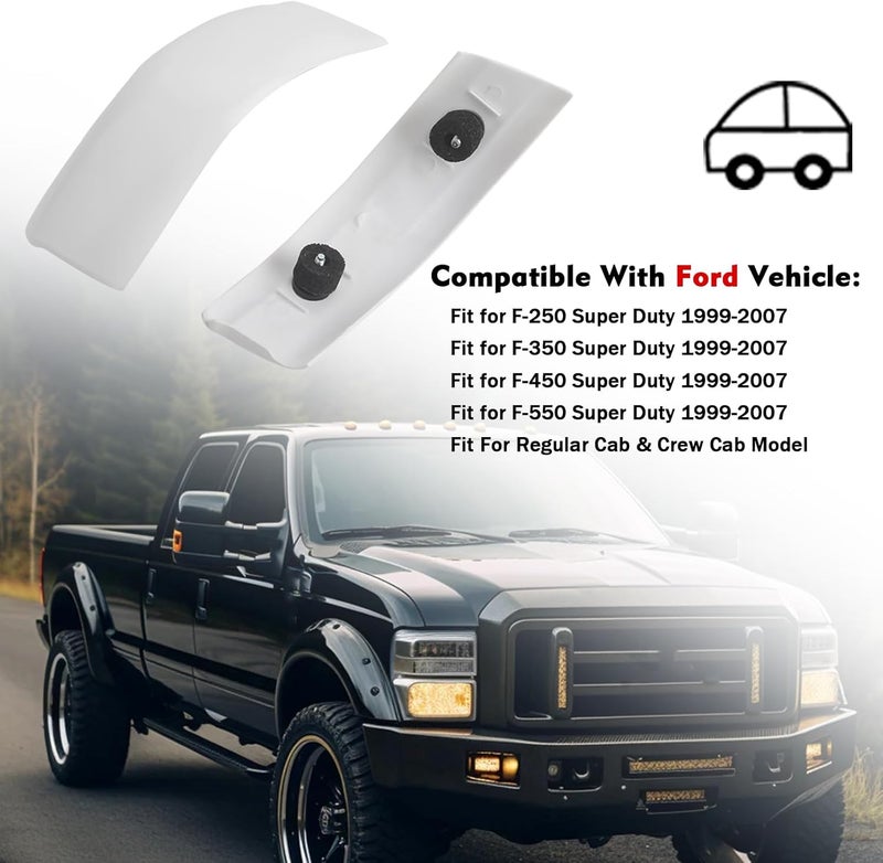 ZONFANT Upgraded White Roof Molding, 2 Pcs Left & Right Roof Corner Cab Trim Molding Cover Compatible With Ford Vehicle 1999-2007 F250 350 450 550 Super Duty (Regular Cab & Crew Cab), Replace#YC3Z-2551728-PTM - Image 2